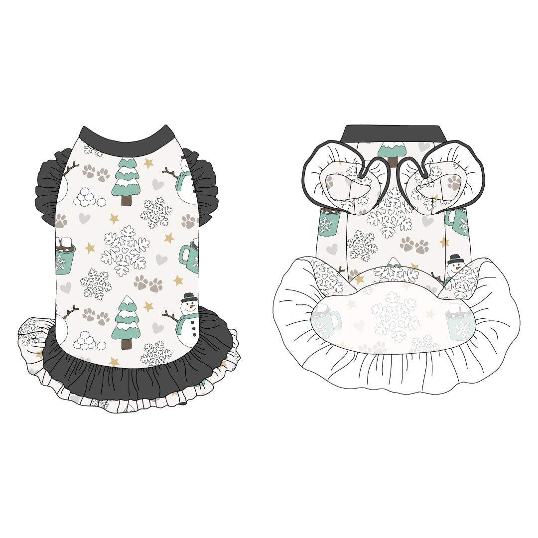 Snow Much Fun - La Petite Shimmy Dress With Double Skirt