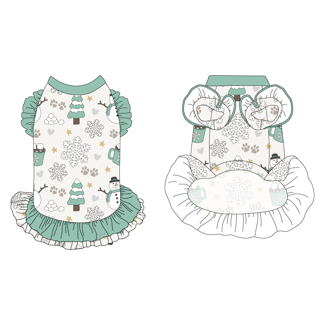 Snow Much Fun - La Petite Shimmy Dress With Double Skirt