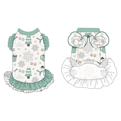 Snow Much Fun - La Petite Shimmy Dress With Double Skirt