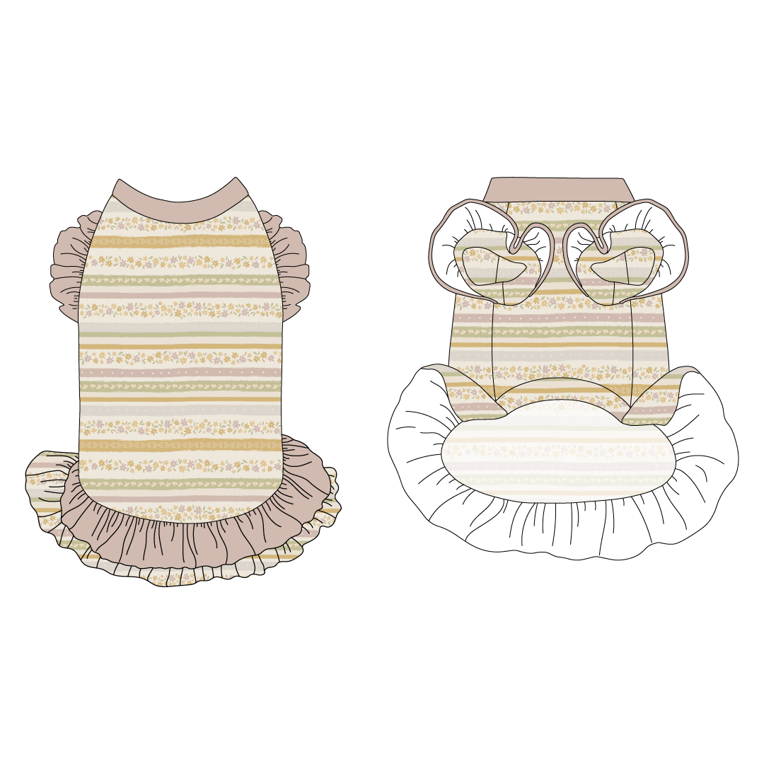 Eggstra Special - Springtime Stripes - La Petite Shimmy Dress With Double Skirt