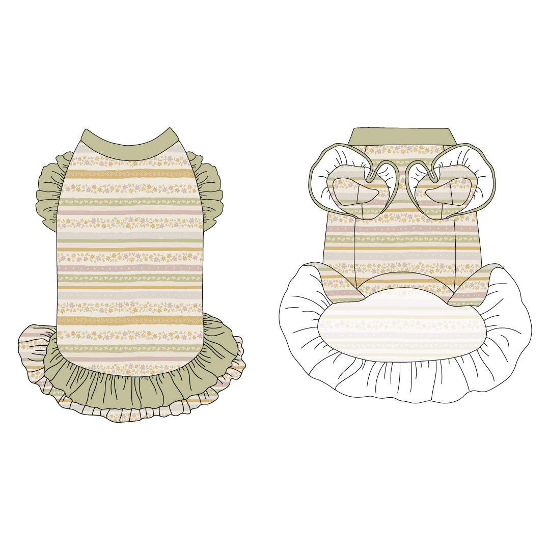 Eggstra Special - Springtime Stripes - La Petite Shimmy Dress With Double Skirt