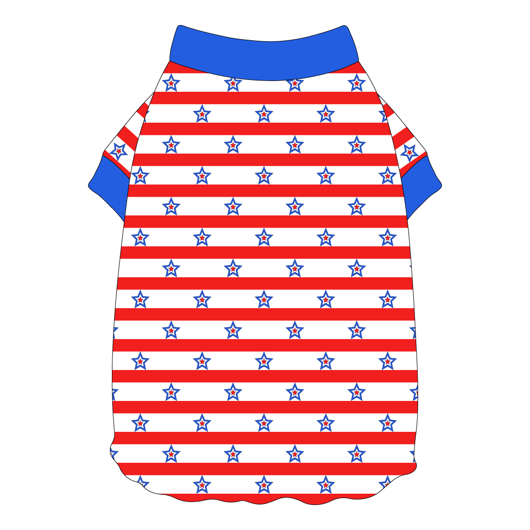 Red, White & BBQ - Stars & Stripes - Flutter Waist Tee