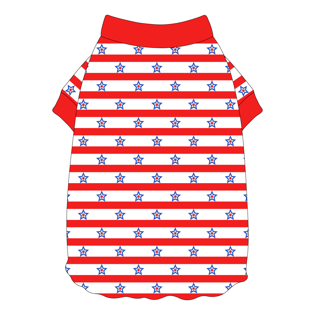 Red, White & BBQ - Stars & Stripes - Flutter Waist Tee