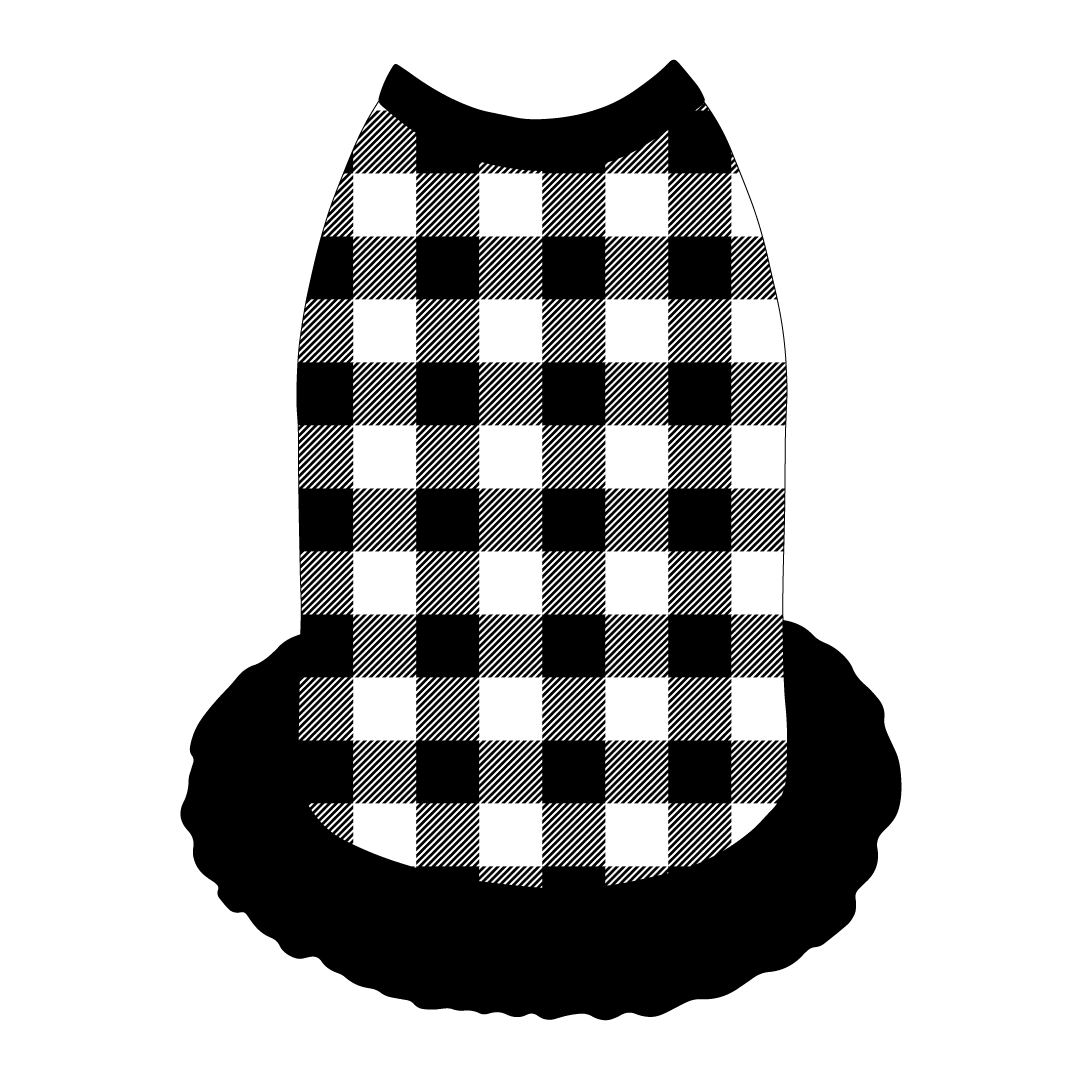 It's Fall Y'all - Buffalo Plaid B/W - The Tank With Skirt