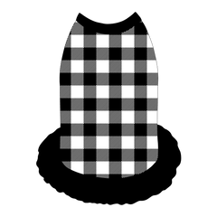 It's Fall Y'all - Buffalo Plaid B/W - The Tank With Skirt