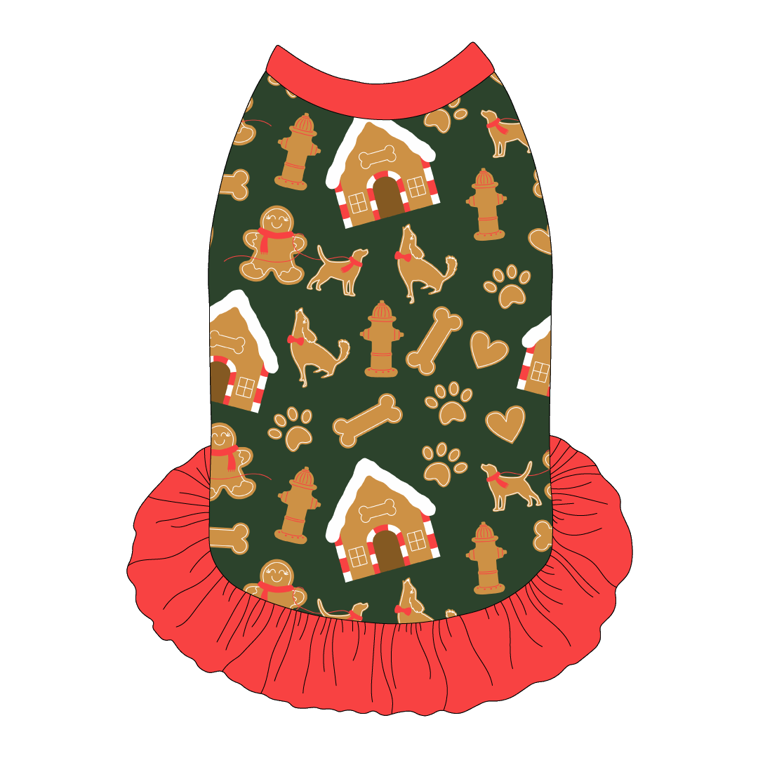 Twas The Night Before Christmas - Dog Gingerbread - The Tank With Skirt