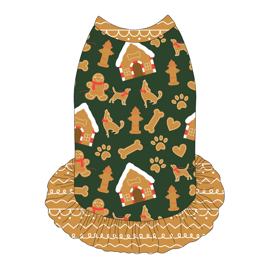 Twas The Night Before Christmas - Dog Gingerbread - The Tank With Skirt